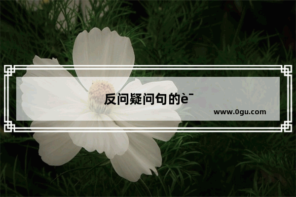 反问疑问句的语法