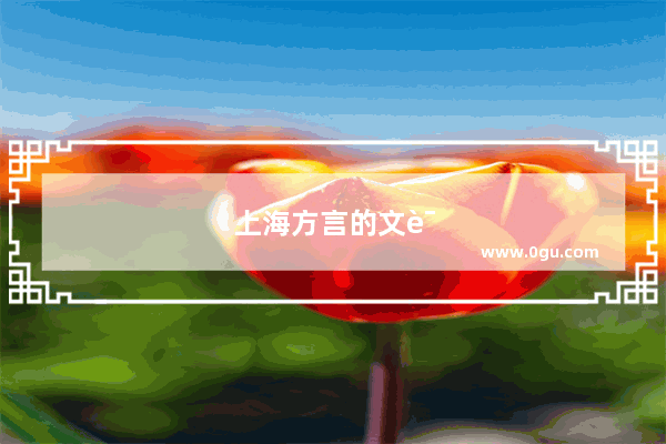 上海方言的文读白读是什么意思