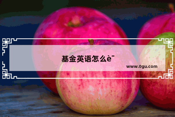 基金英语怎么读