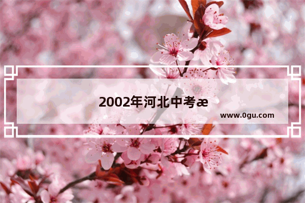 2002年河北中考时间