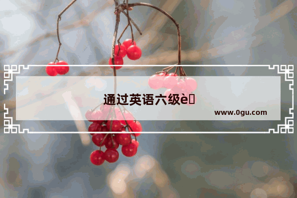 通过英语六级英语怎么说