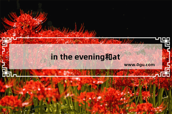 in the evening和at the evening的区别