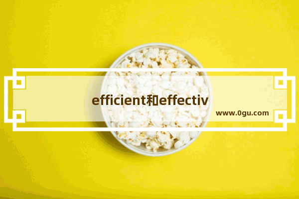 efficient和effectiveness的区别