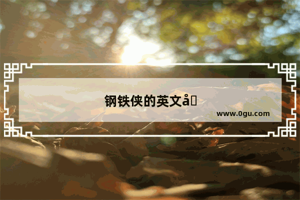 钢铁侠的英文名字