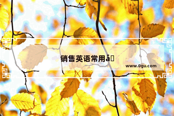 销售英语常用单词