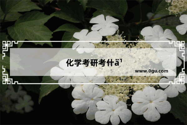 化学考研考什么