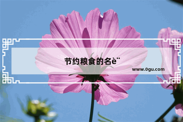 节约粮食的名言警句带作者