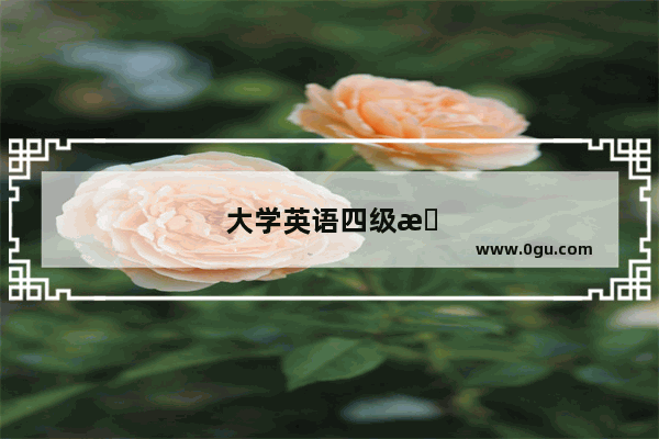 大学英语四级春季考试时间