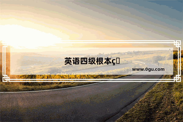 英语四级根本看不懂