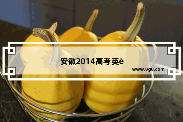 安徽2014高考英语作文范文