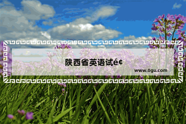 陕西省英语试题