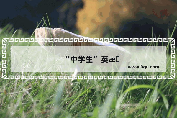“中学生”英文怎么写