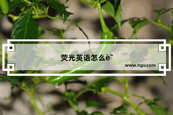 荧光英语怎么说读