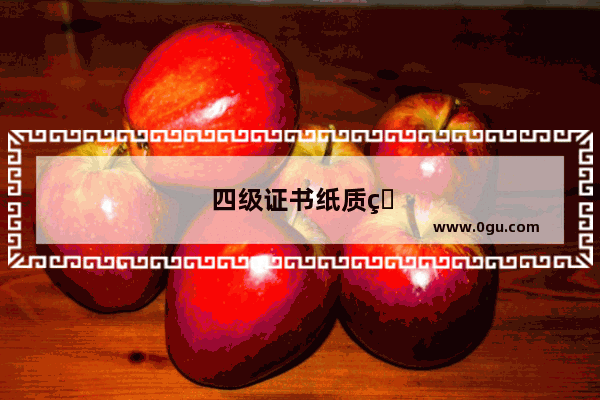 四级证书纸质版还是电子版好