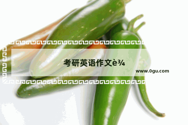 考研英语作文辅导