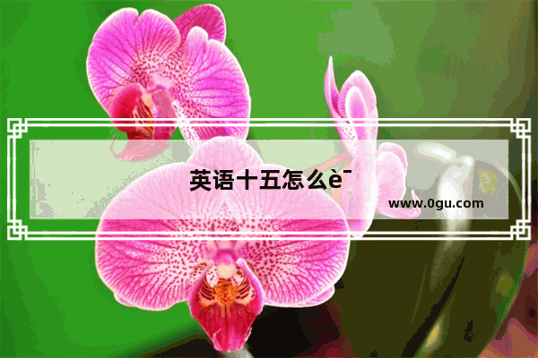 英语十五怎么说怎么写