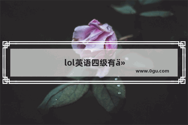 lol英语四级有什么用啊