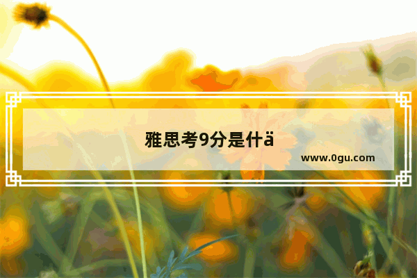 雅思考9分是什么水平
