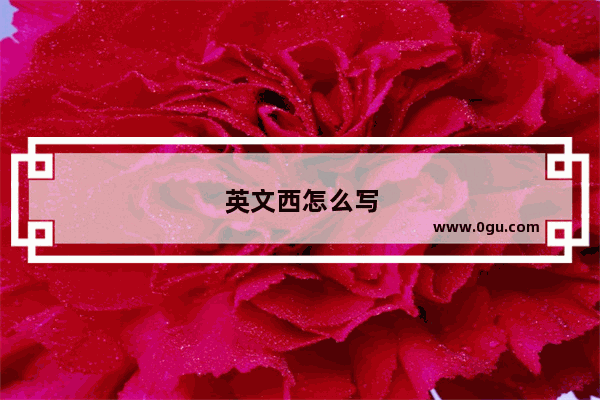英文西怎么写