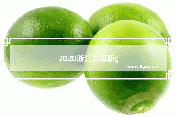 2020浙江高级职称考试查分时间