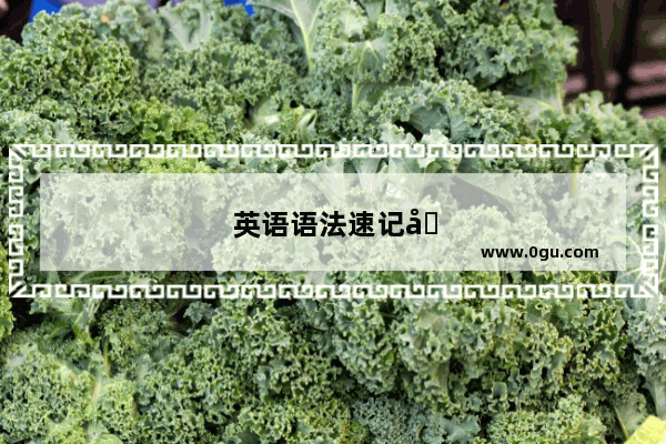 英语语法速记口诀大全