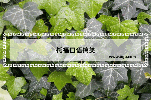 托福口语搞笑
