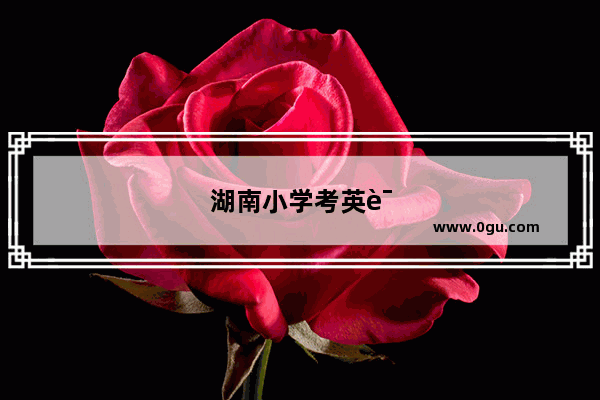 湖南小学考英语吗多少分