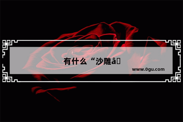 有什么“沙雕”话语吗
