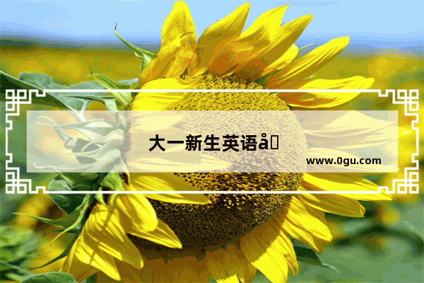 大一新生英语四级考试计划