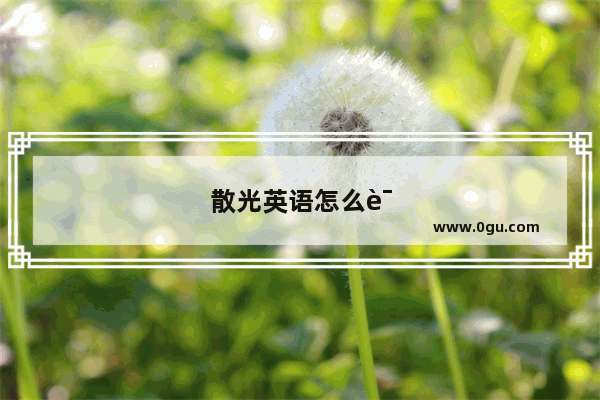 散光英语怎么说呢