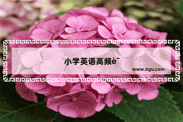 小学英语高频词排序怎么排