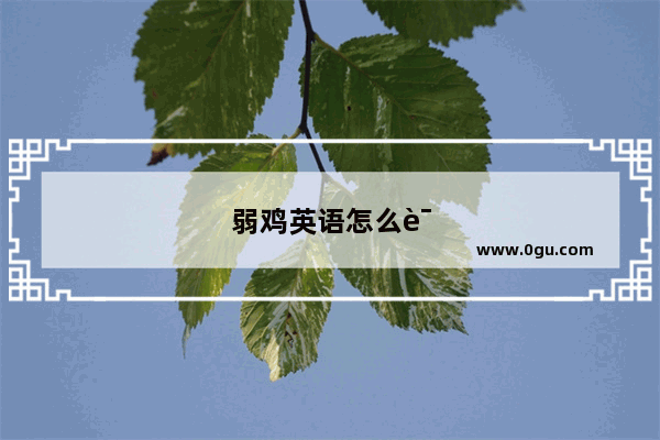 弱鸡英语怎么说