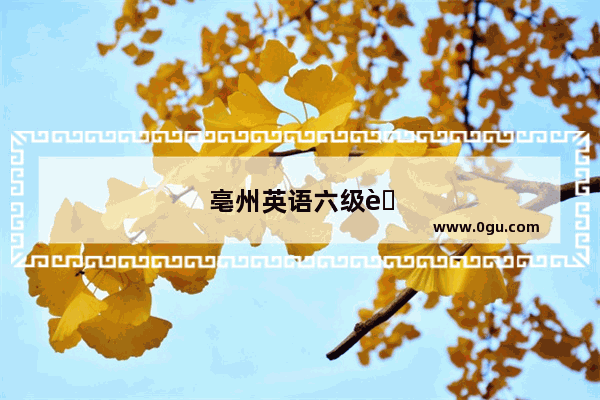 亳州英语六级考试时间