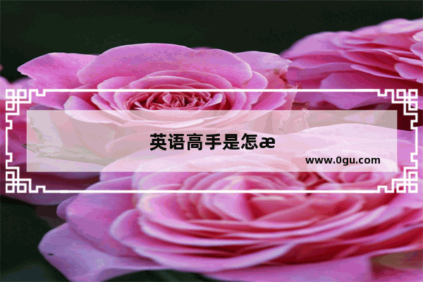 英语高手是怎样炼成的