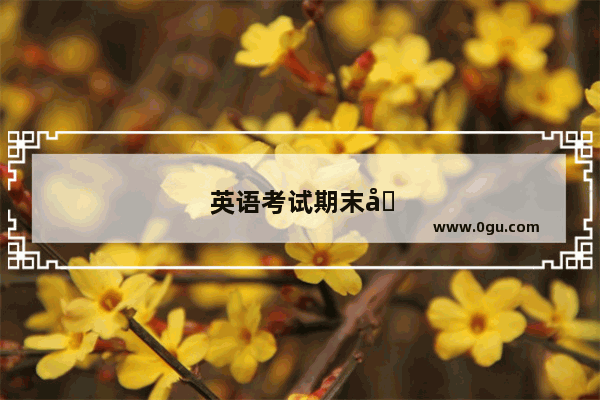 英语考试期末反思300字