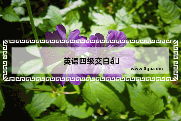 英语四级交白卷 给多少分