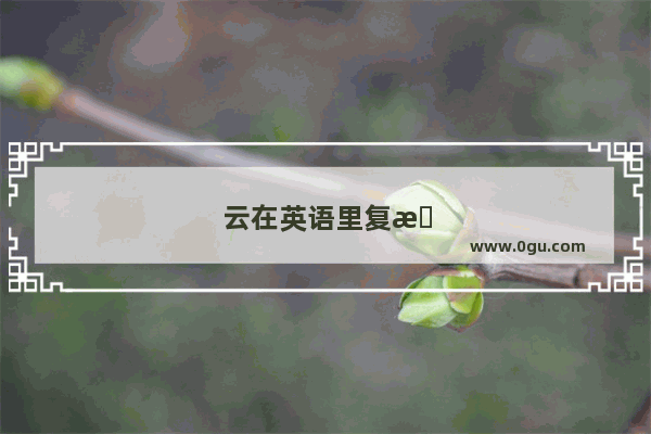 云在英语里复数是啥