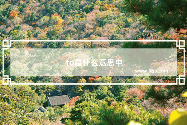 to是什么意思中文