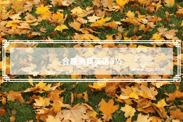 合理消费英语作文100字