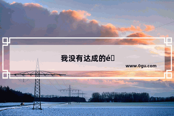 我没有达成的野心英语口语怎么说