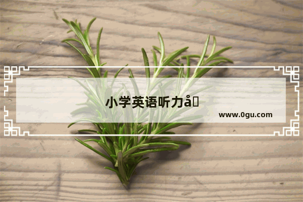 小学英语听力和初中英语听力有什么不同