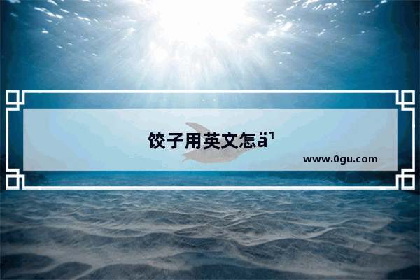 饺子用英文怎么表达