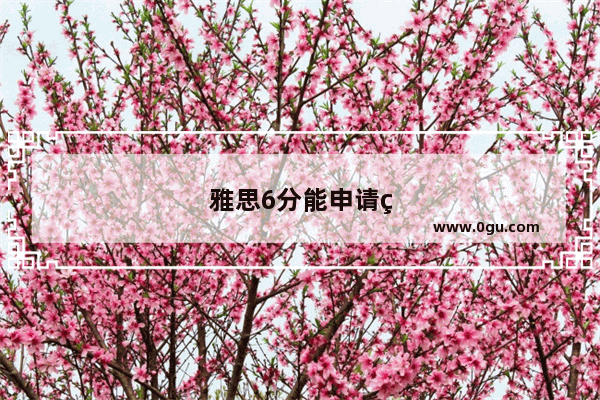 雅思6分能申请的学校有那些