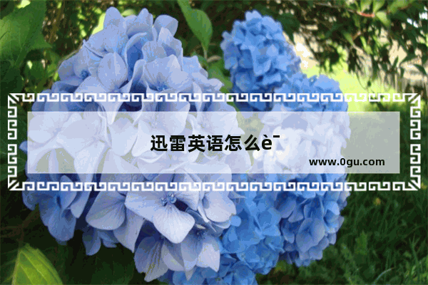 迅雷英语怎么说