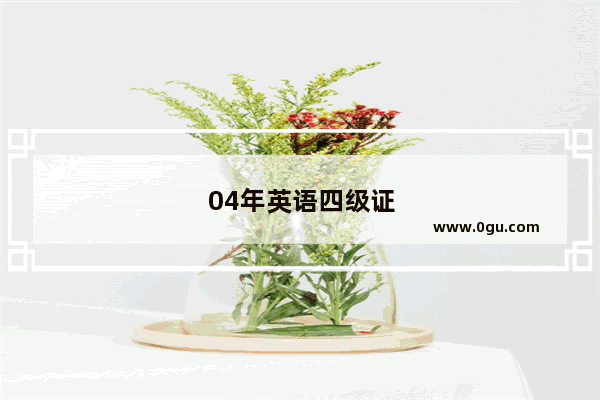 04年英语四级证书