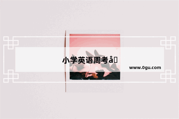 小学英语周考分析材料