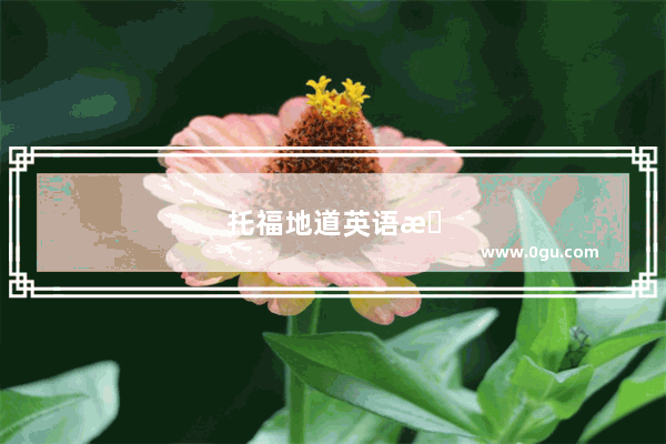 托福地道英语怎么说