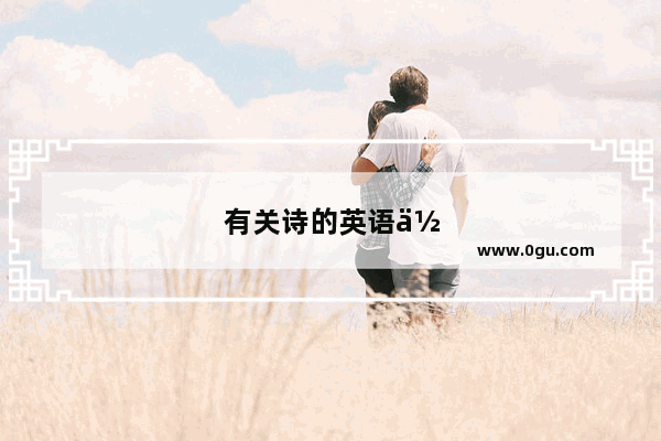 有关诗的英语作文高中