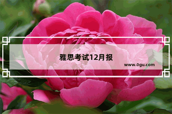 雅思考试12月报名啥时候考试啊
