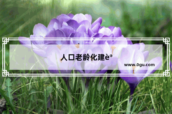 人口老龄化建议英语口语怎么说